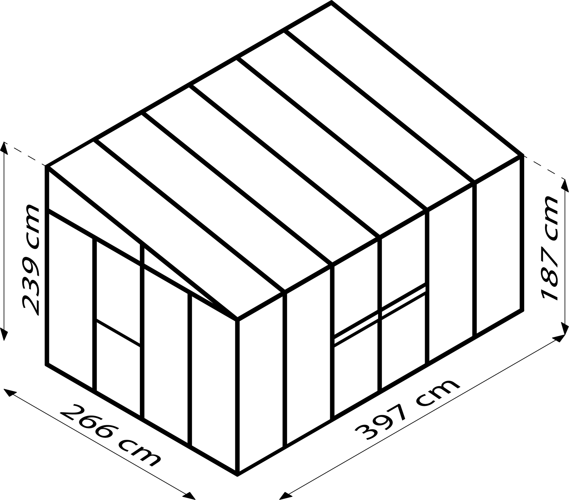 Vitavia Gewächshaus Athena 10200 ESG/HKP, Schwarz