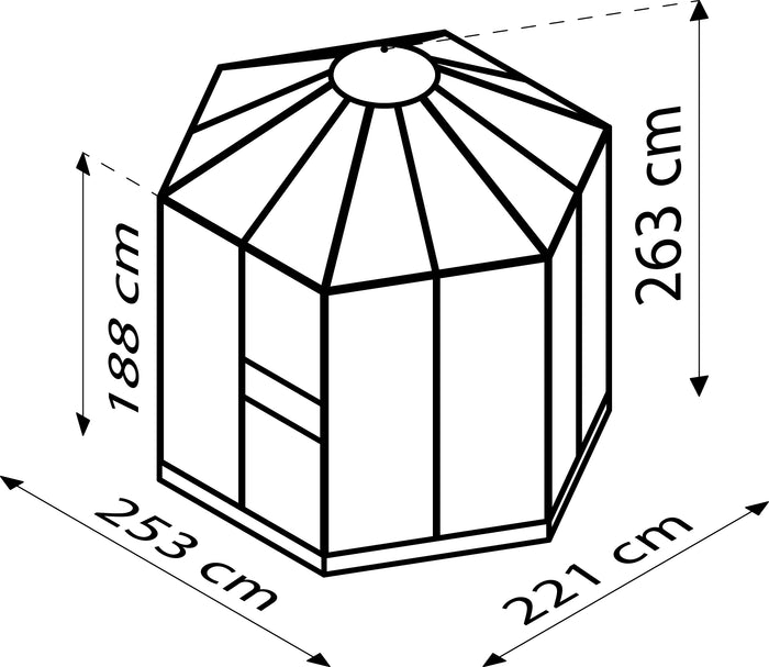 Vitavia Gewächshaus Hera 4500 ESG/HKP, Alu, inkl. Fundament