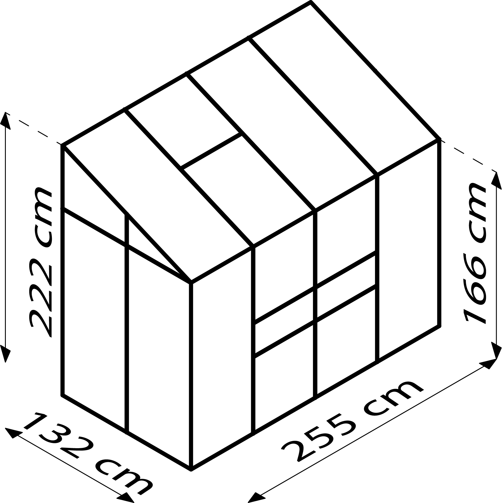 Vitavia Gewächshaus Ida 3300 HKP 4 mm, Schwarz