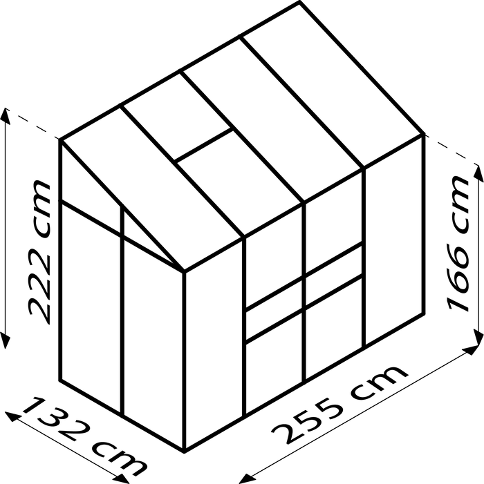 Vitavia Gewächshaus Ida 3300 HKP 4 mm, Schwarz
