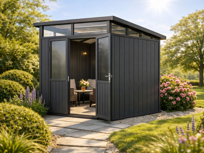 WPC Gartenhaus Skagen 2222 mit Oberlichtfenster