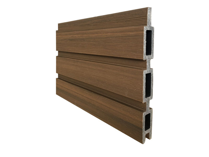 T&J WPC Zaun Holm Grundfeld (Komplettset) – Teak, Pfosten 180 cm