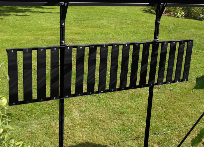 Vitavia Gewächshaus Venus 3800 HKP 6mm Schwarz, im SET, inkl. Fundament, Fensterheber, Regenfallrohr-Set, Aluregal und Alutisch