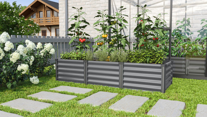 Vitavia Gewächshaus-SET Palma 3250 ESG/HKP schwarz, inkl. Hochbeet Linus IN-OUT, inkl. Mäusegitter für Hochbeete und Metallsieb-Set