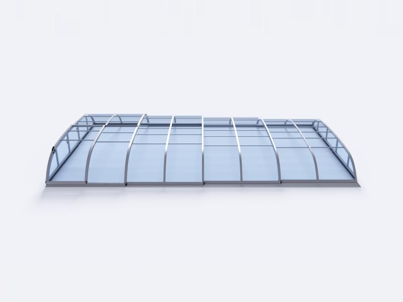 Albixon Pool-Überdachung Dallas Clear B, Silber mit Klarglas