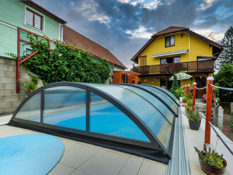 Albixon Pool-Überdachung KLASIK B, Anthrazit