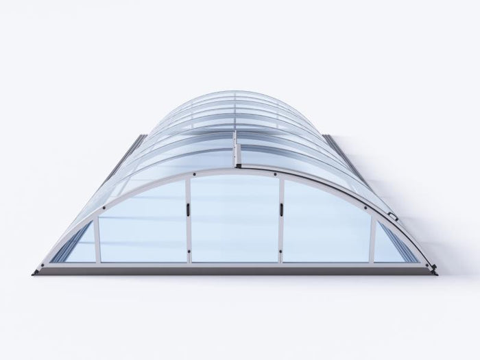 Albixon Pool-Überdachung KLASIK Clear B, Silber mit Klarglas