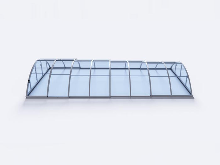 Albixon Pool-Überdachung KLASIK Clear B, Silber mit Klarglas
