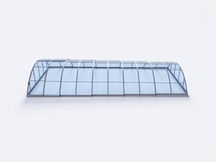Albixon Pool-Überdachung KLASIK Clear C, Silber mit Klarglas