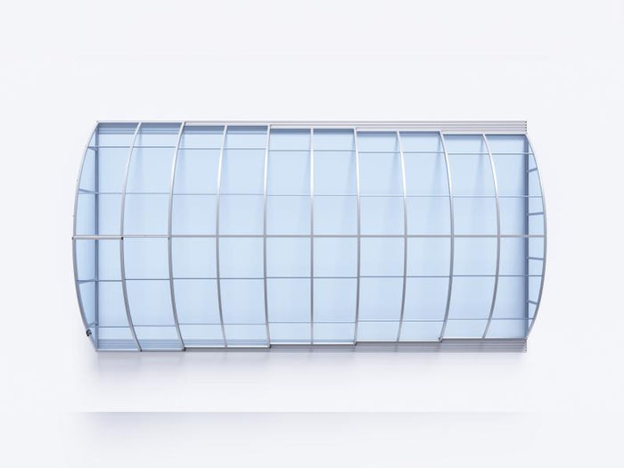 Albixon Pool-Überdachung KLASIK Clear C, Silber mit Klarglas