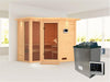 Amara - Karibu Sauna inkl. 9-kW-Ofen - mit Dachkranz -