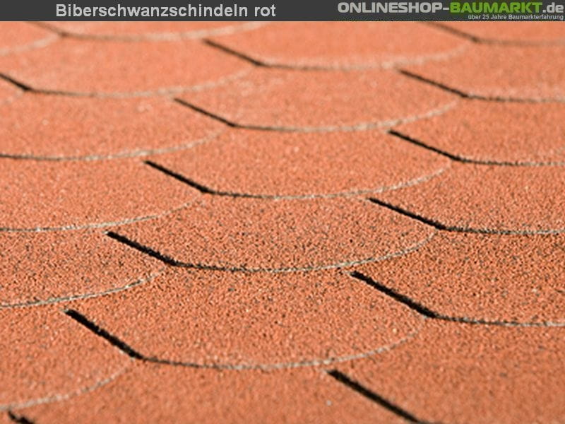 Bitumen-Dachschindeln Biberschwanz rot 6 Pakete