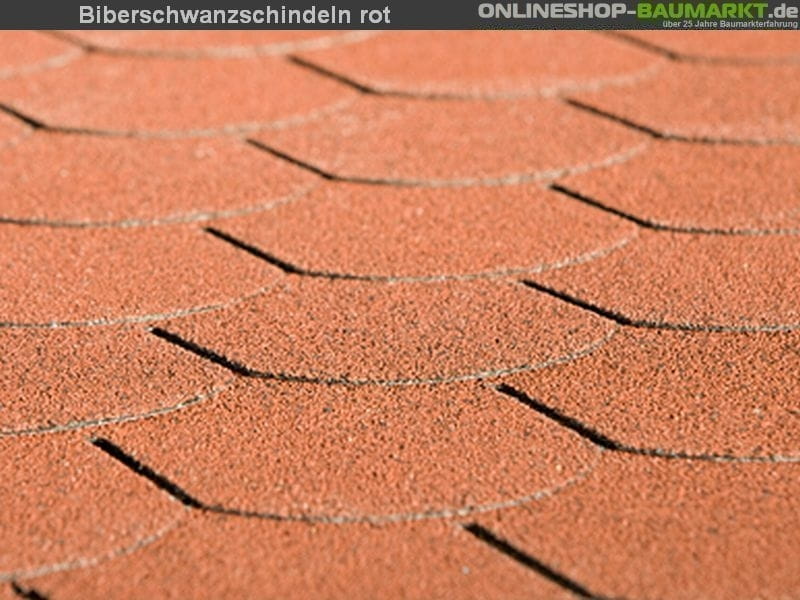 Bitumen-Dachschindeln Biberschwanz rot 14 Pakete
