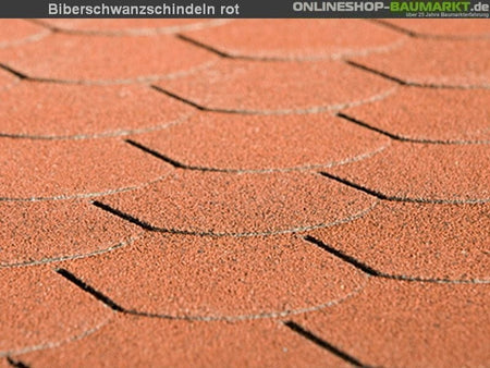 Bitumen-Dachschindeln Biberschwanz rot 14 Pakete
