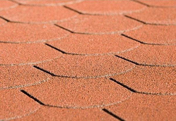 Bitumen-Dachschindeln Biberschwanz rot