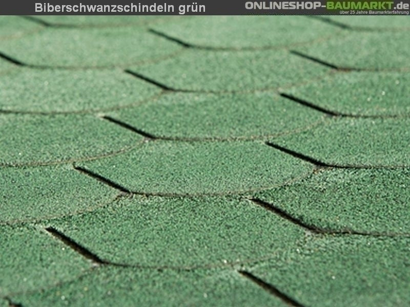 Bitumen-Dachschindeln Biberschwanz vintage grün 15 Pakete