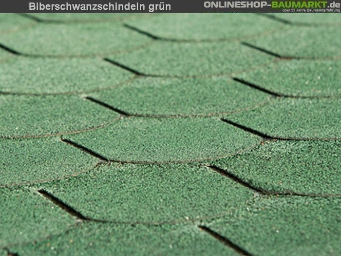 Bitumen-Dachschindeln Biberschwanz vintage grün