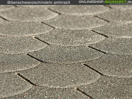 Bitumen-Dachschindeln Biberschwanz anthrazit 3 Pakete