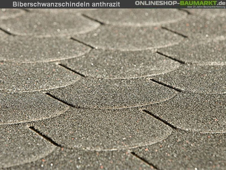 Bitumen-Dachschindeln Biberschwanz anthrazit 5 Pakete