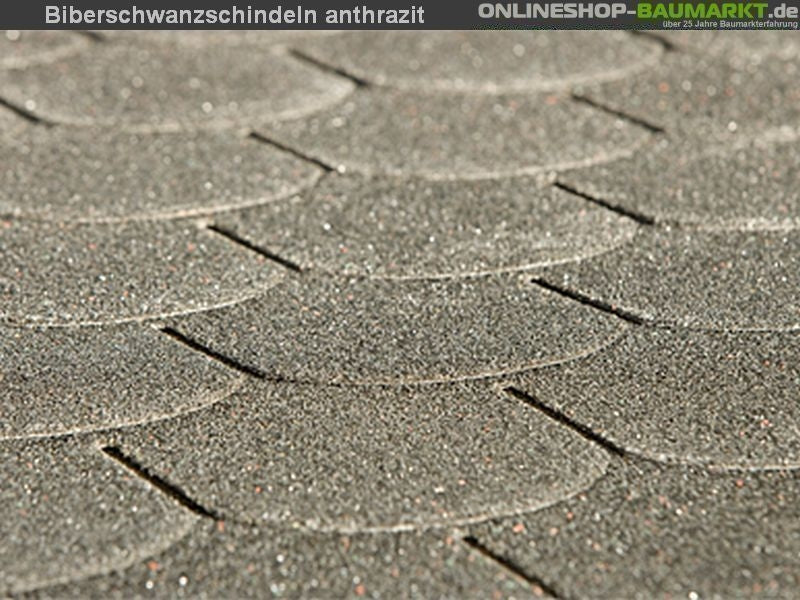 Bitumen-Dachschindeln Biberschwanz anthrazit 6 Pakete