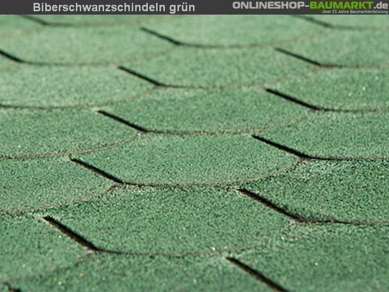 Bitumen-Dachschindeln Biberschwanz grün 6 Pakete