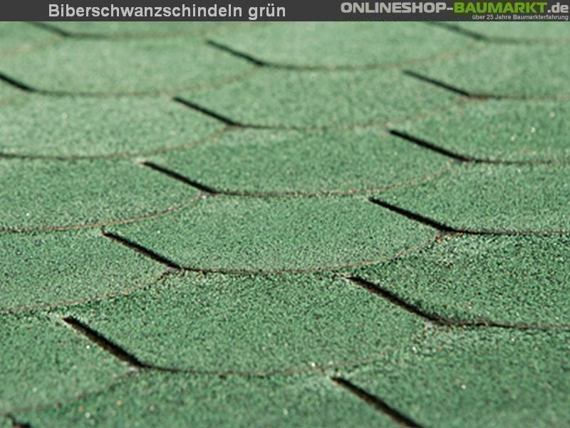 Bitumen-Dachschindeln Biberschwanz grün 8 Pakete