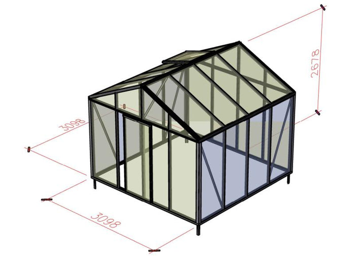 Bloomcabin Gewächshaus Klassik 10 inkl. mittlerem Stauraum