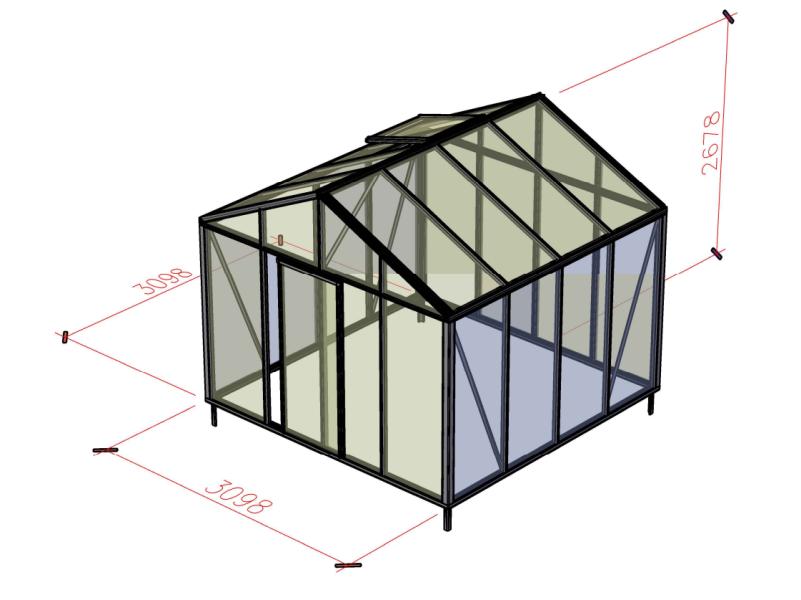 Bloomcabin Gewächshaus Klassik 10 inkl. kleinem integr. Stauraum mit Accoya-Holzelementen