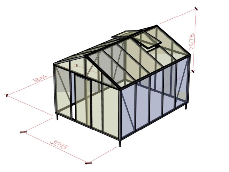 Bloomcabin Gewächshaus Klassik 11 inkl. kleinem integr. Stauraum mit Accoya-Holzelementen