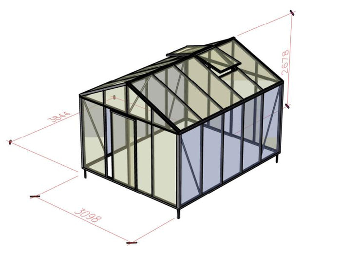Bloomcabin Gewächshaus Klassik 11 inkl. kleinem integr. Stauraum mit Accoya-Holzelementen