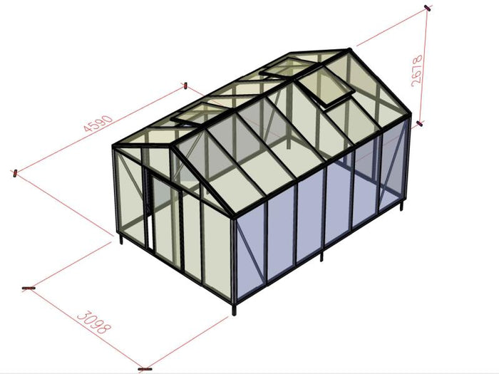 Bloomcabin Gewächshaus Klassik 12 inkl. kleinem integr. Stauraum mit Accoya-Holzelementen