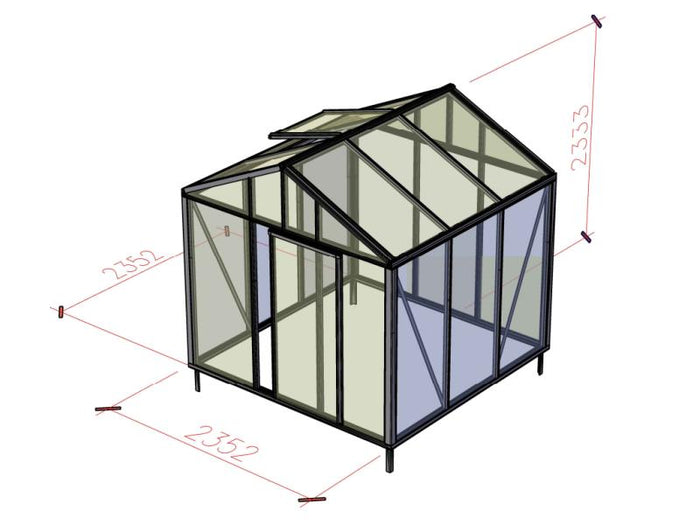 Bloomcabin Gewächshaus Klassik 2 inkl. kleinem integr. Stauraum mit Accoya-Holzelementen