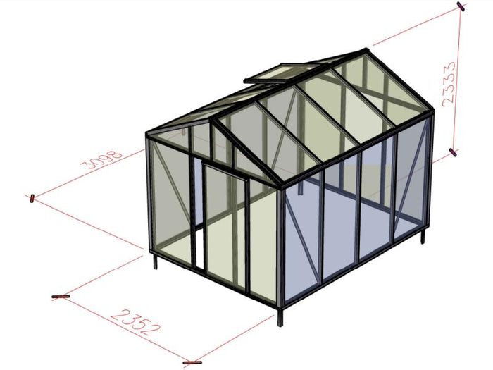 Bloomcabin Gewächshaus Klassik 3 inkl. großem Stauraum mit Accoya-Holzelementen