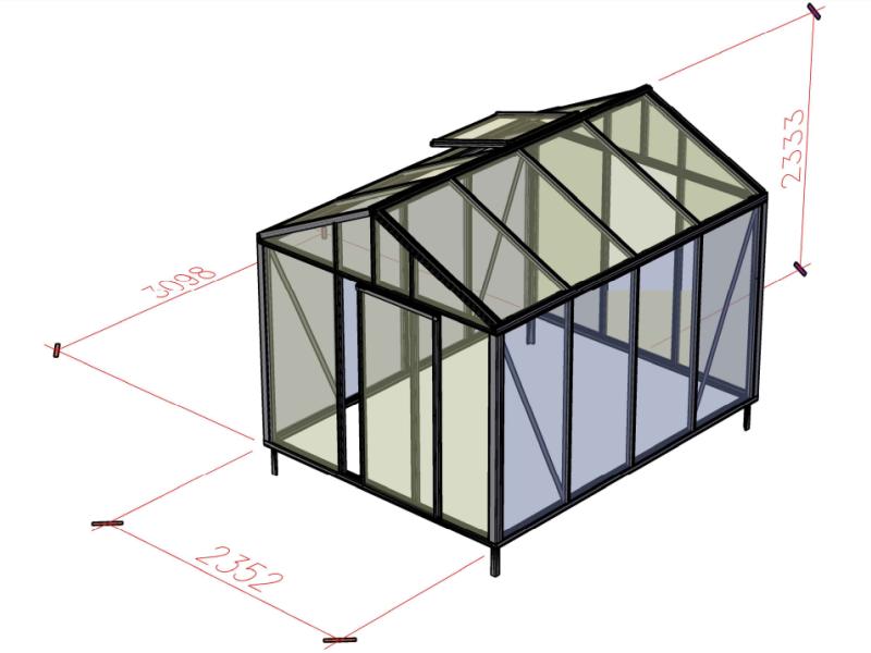 Bloomcabin Gewächshaus Klassik 3 inkl. kleinem integr. Stauraum mit Accoya-Holzelementen