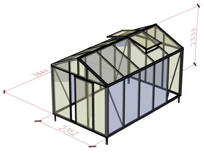 Bloomcabin Gewächshaus Klassik 4 inkl. großem Stauraum mit Accoya-Holzelementen