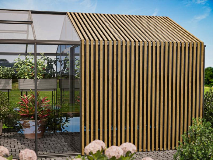 Bloomcabin Gewächshaus Klassik 7 inkl. großem Stauraum mit Accoya-Holzelementen