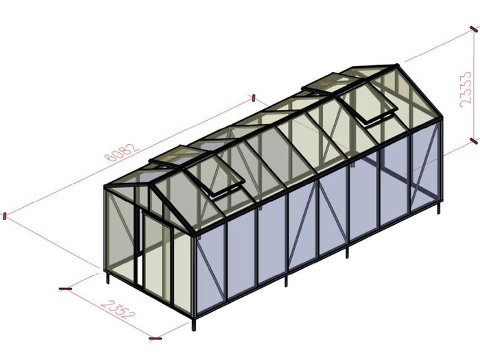 Bloomcabin Gewächshaus Klassik 7 inkl. großem Stauraum mit Accoya-Holzelementen