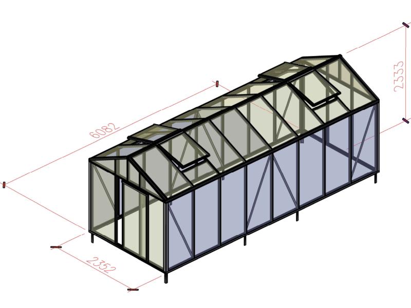 Bloomcabin Gewächshaus Klassik 7 inkl. kleinem integr. Stauraum mit Accoya-Holzelementen