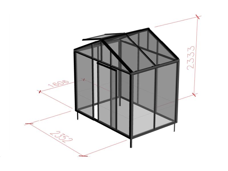 Bloomcabin Gewächshaus Klassik 8 inkl. kleinem integr. Stauraum mit Accoya-Holzelementen