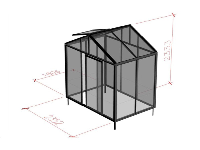 Bloomcabin Gewächshaus Klassik 8 inkl. kleinem integr. Stauraum mit Accoya-Holzelementen