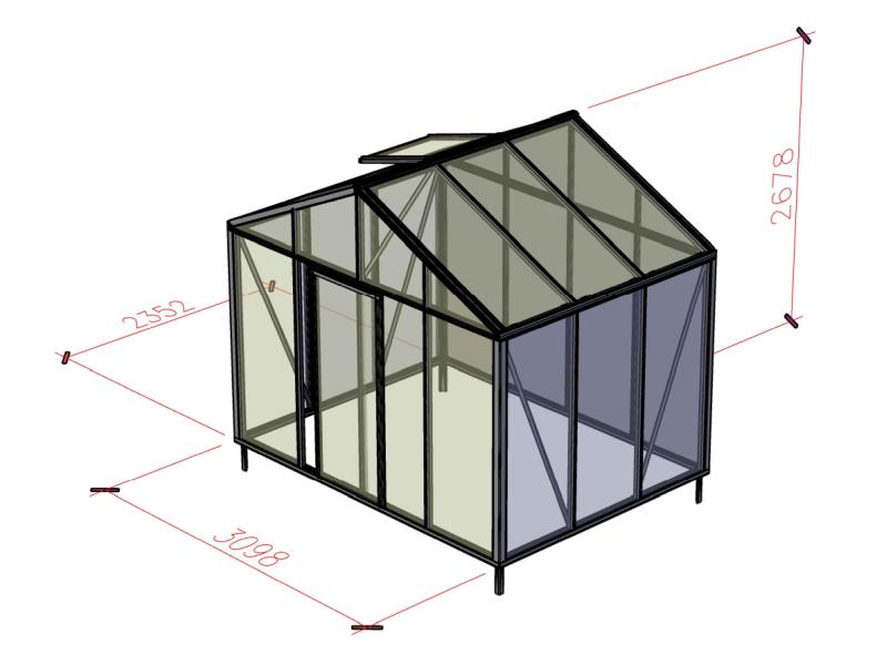 Bloomcabin Gewächshaus Klassik 9 inkl. kleinem integr. Stauraum mit Accoya-Holzelementen