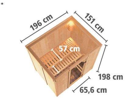 Bodin - Karibu Sauna ohne Ofen - ohne Dachkranz -
