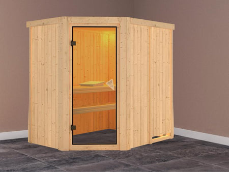 Carin - Karibu Sauna ohne Ofen - ohne Dachkranz -