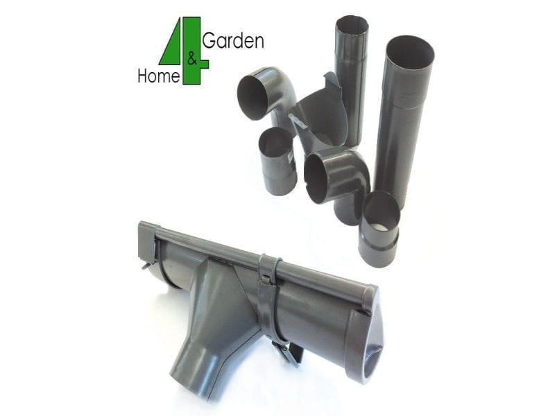 Dachrinnen Set RG 100 dunkelgrau 400 cm Satteldach, zweiseitig
