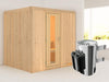 Daria - Karibu Sauna Plug & Play 3,6 kW Ofen, int. Steuerung - ohne Dachkranz - Energiespartür