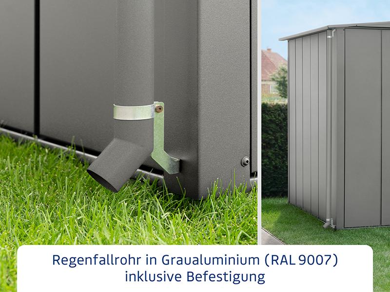 EcoStar Fallrohr,  Grau Aluminum