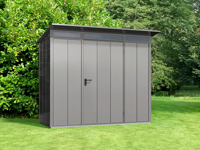 Ecostar Gerätehaus Elegant-P,Typ 1, Grau Aluminum, 1 flg