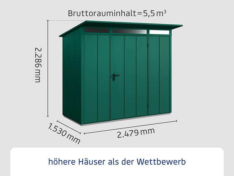 Ecostar Gerätehaus Elegant-P,Typ 1, Moosgrün, 1 flg
