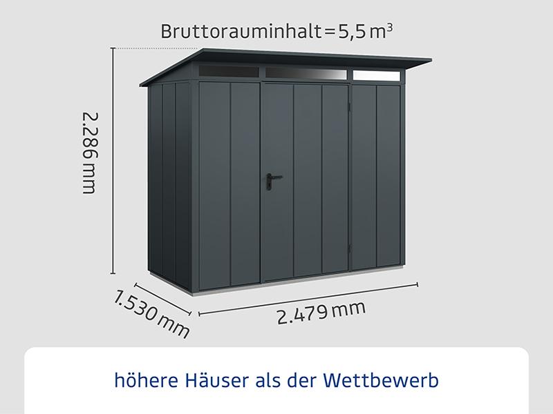 Ecostar Gerätehaus Elegant-P,Typ 1, Anthrazitgrau, 1 flg