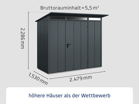 Ecostar Gerätehaus Elegant-P,Typ 1, Anthrazitgrau, 1 flg